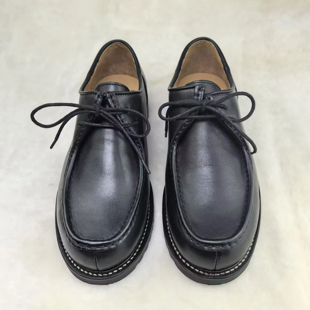 SWL 户外 男复古德比鞋新款英伦乐福鞋日系真皮袋鼠鞋 水哥同款