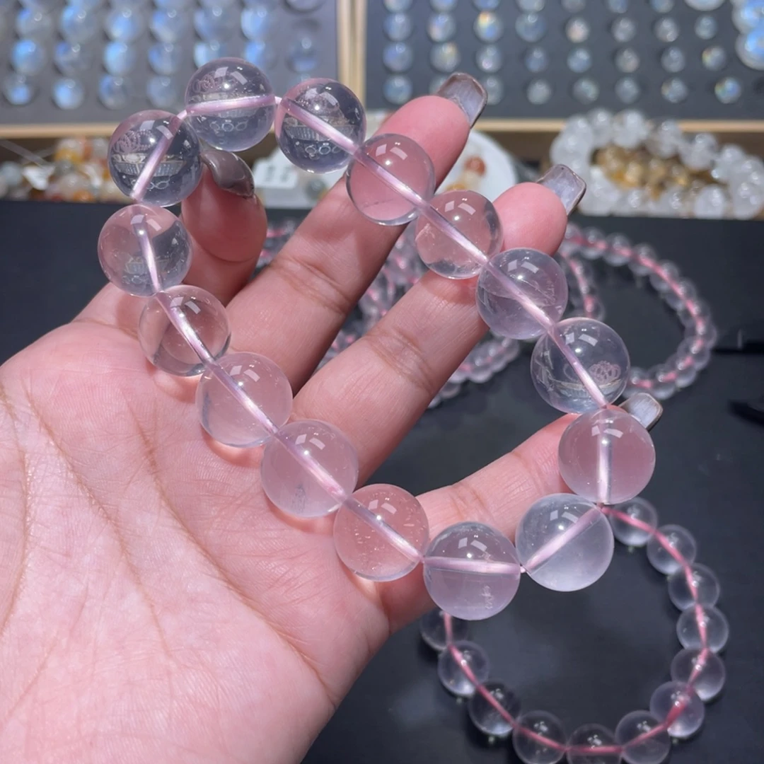 ʘ***ʘ水晶手链未镶嵌星光粉晶手链15m