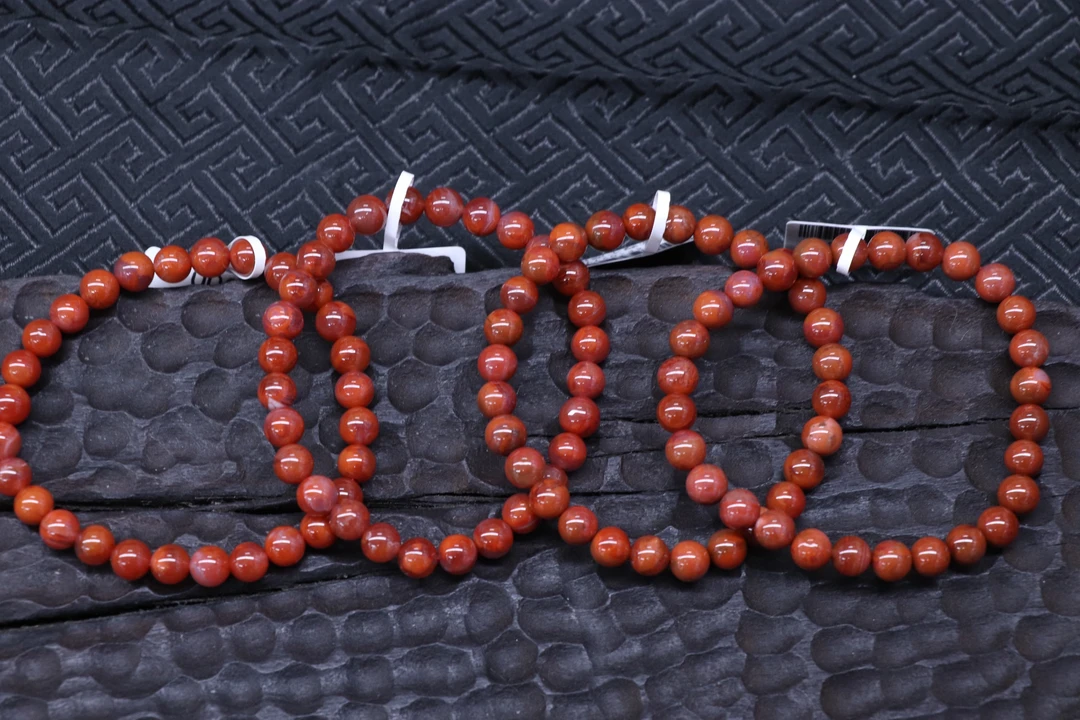 原矿无优化川料南红瓦西玫红火焰纹单圈6mm左右手串多样发一串