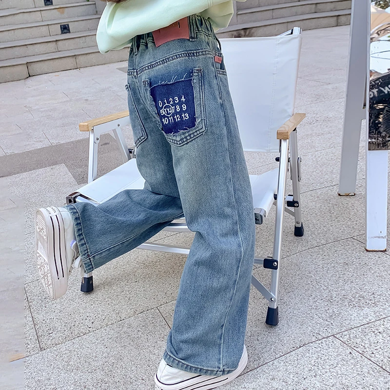 现现女童牛仔裤秋装2024新款儿童春秋款裤子 7928