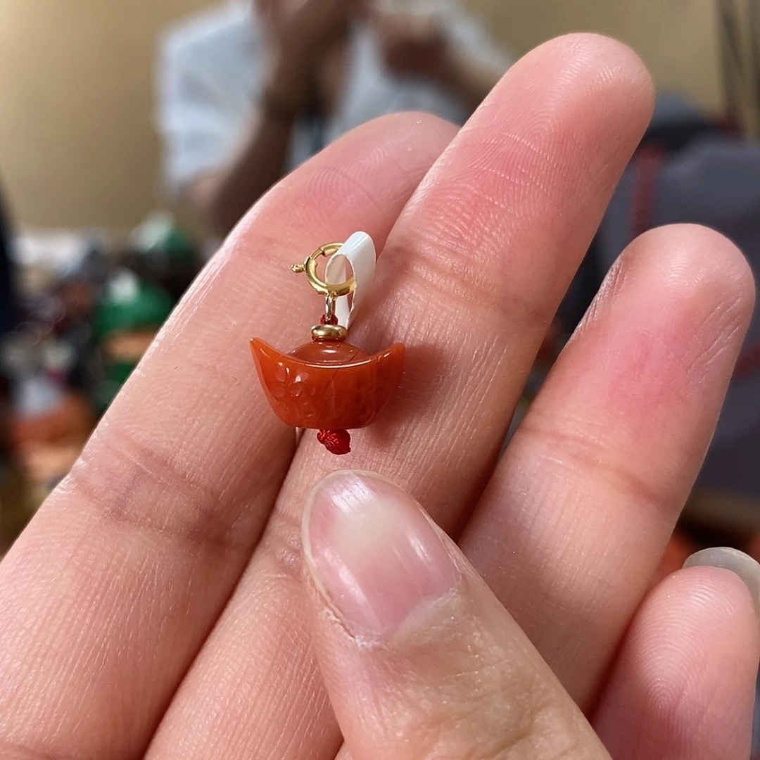 银S925镶嵌吊坠南红玛瑙