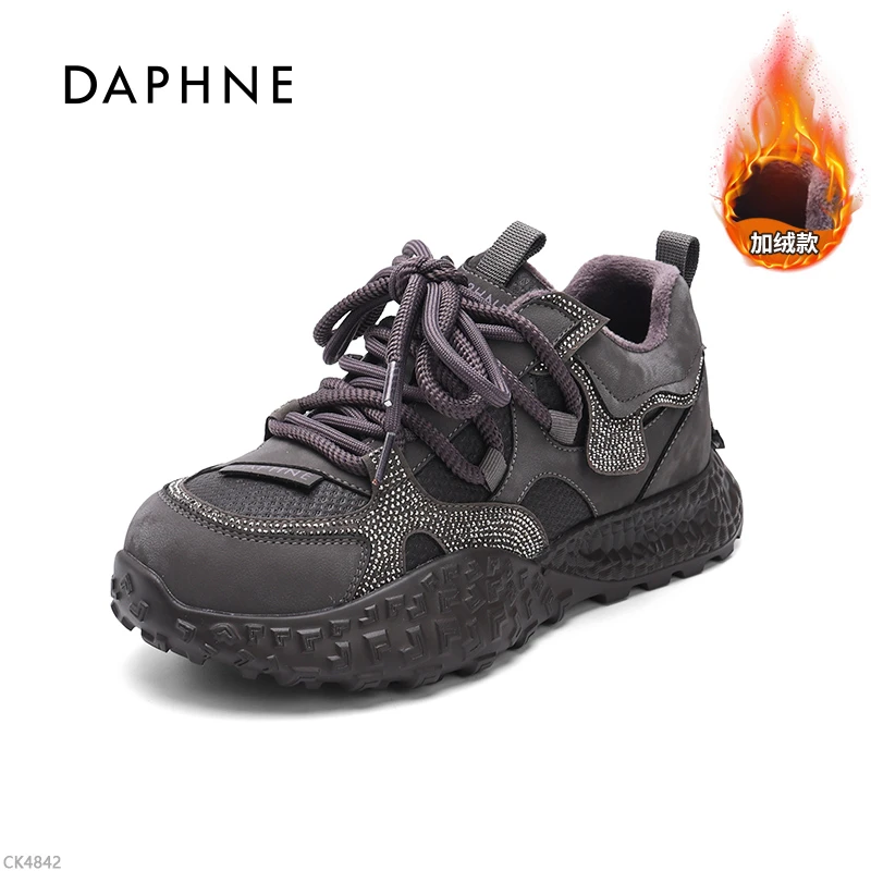 达芙妮2025新款秋冬加绒德训鞋时尚休闲舒适潮流百搭透气女鞋LL