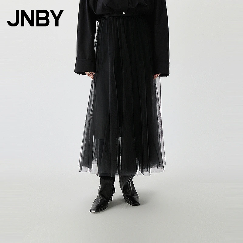 JNBY/江南布衣春夏半身裙A型百褶纱裙中长款休闲通勤5P2D21910