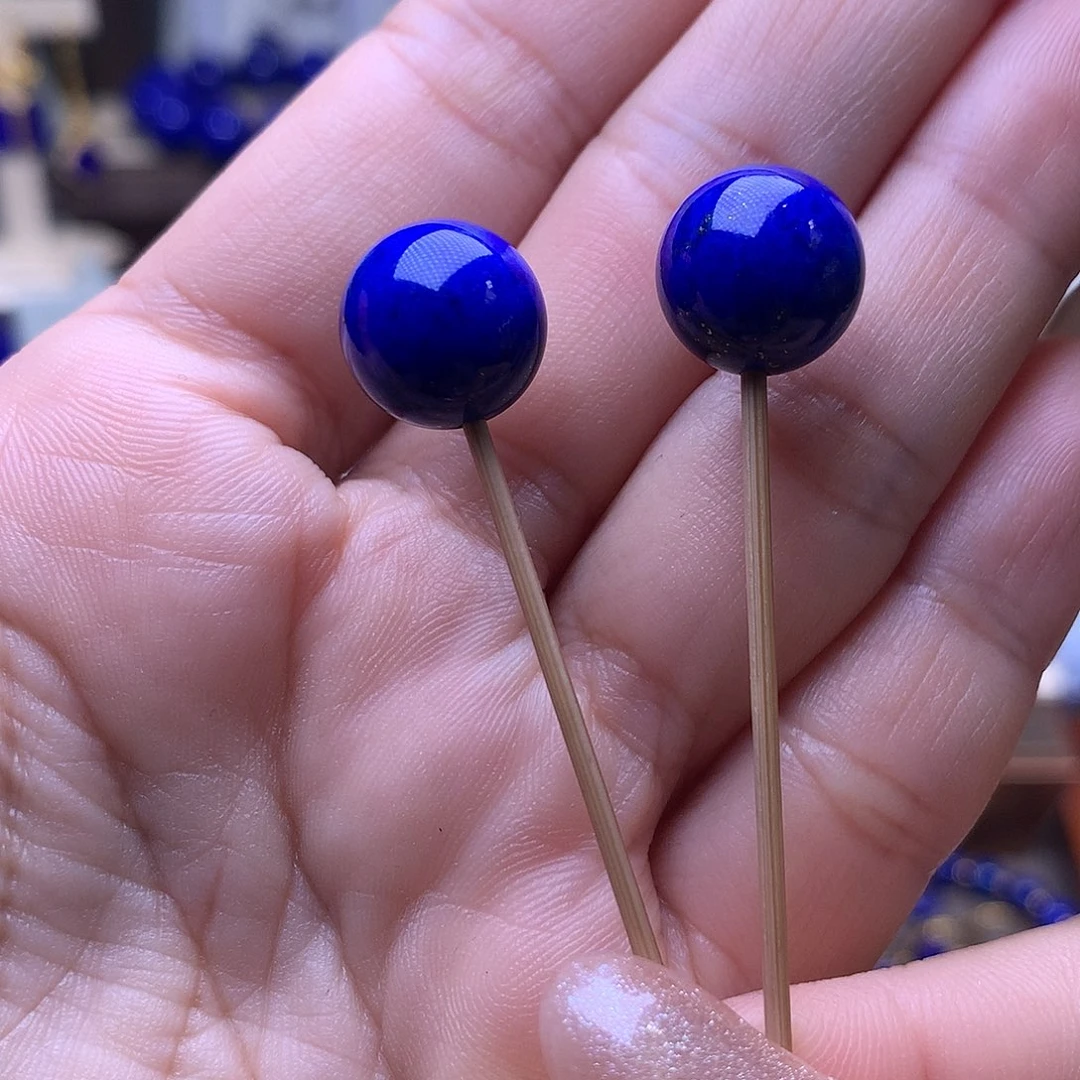 F****青金石未镶嵌12.2m一对