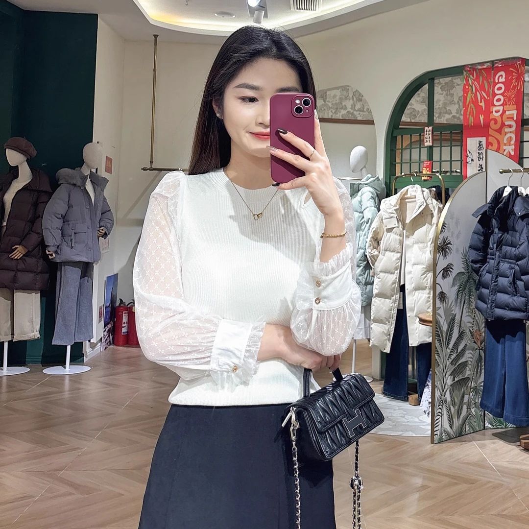 朵以2024春新品白色女上衣显瘦百搭好看39DC531106原319