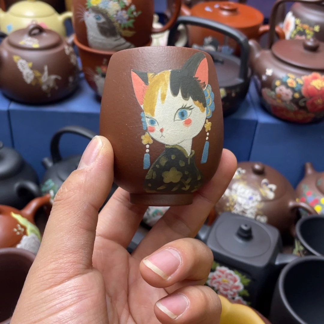红泥茶杯紫砂主人杯100cc