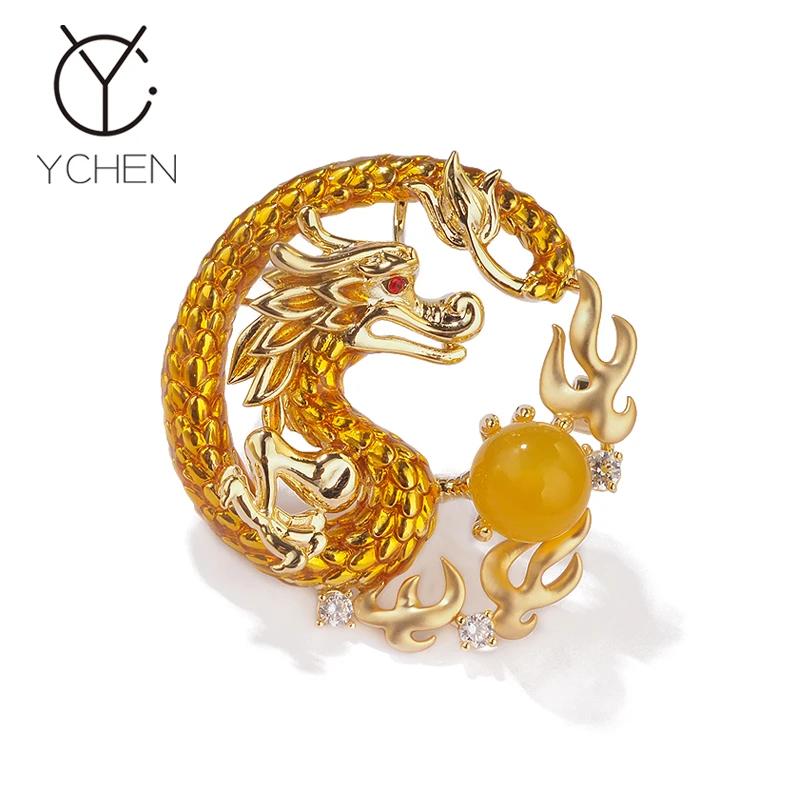 VELLICHOR 铜合金胸针 火焰神龙胸针男女礼物高级感气质西装别针