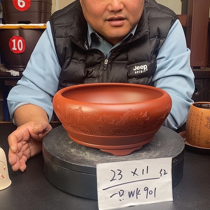 紫砂花盆货号一只WK901