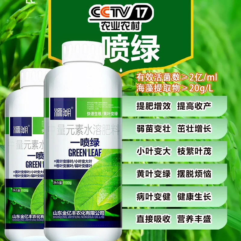 一喷绿黄叶枯死变绿含氨基酸蔬菜花卉叶绿素微量元素叶面肥喷施