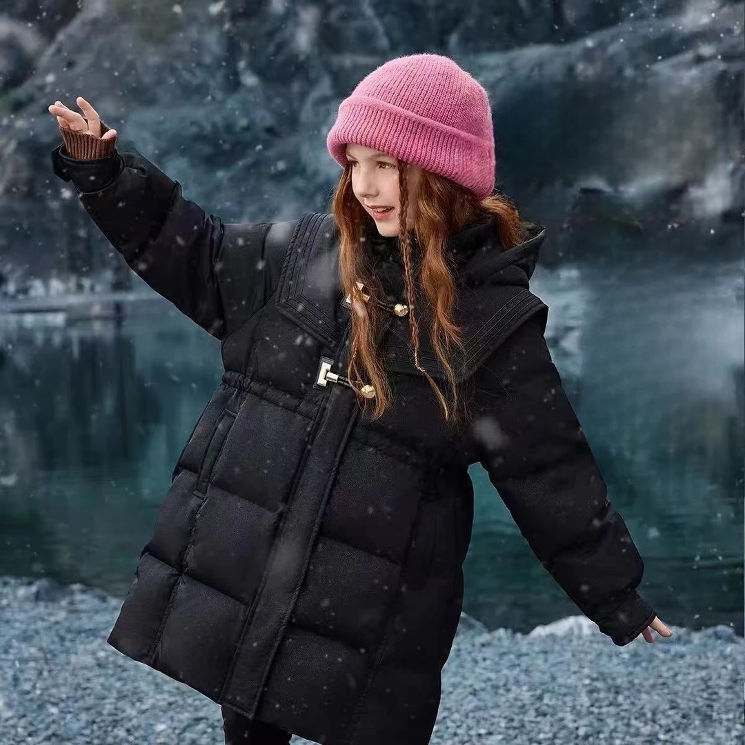 【米果妈】女童2025冬季新款洋气中长款加厚棉服B5219