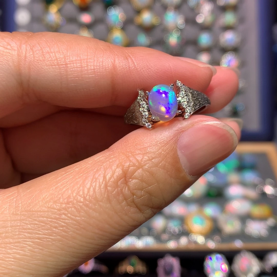 银S925镶嵌欧泊戒指款式