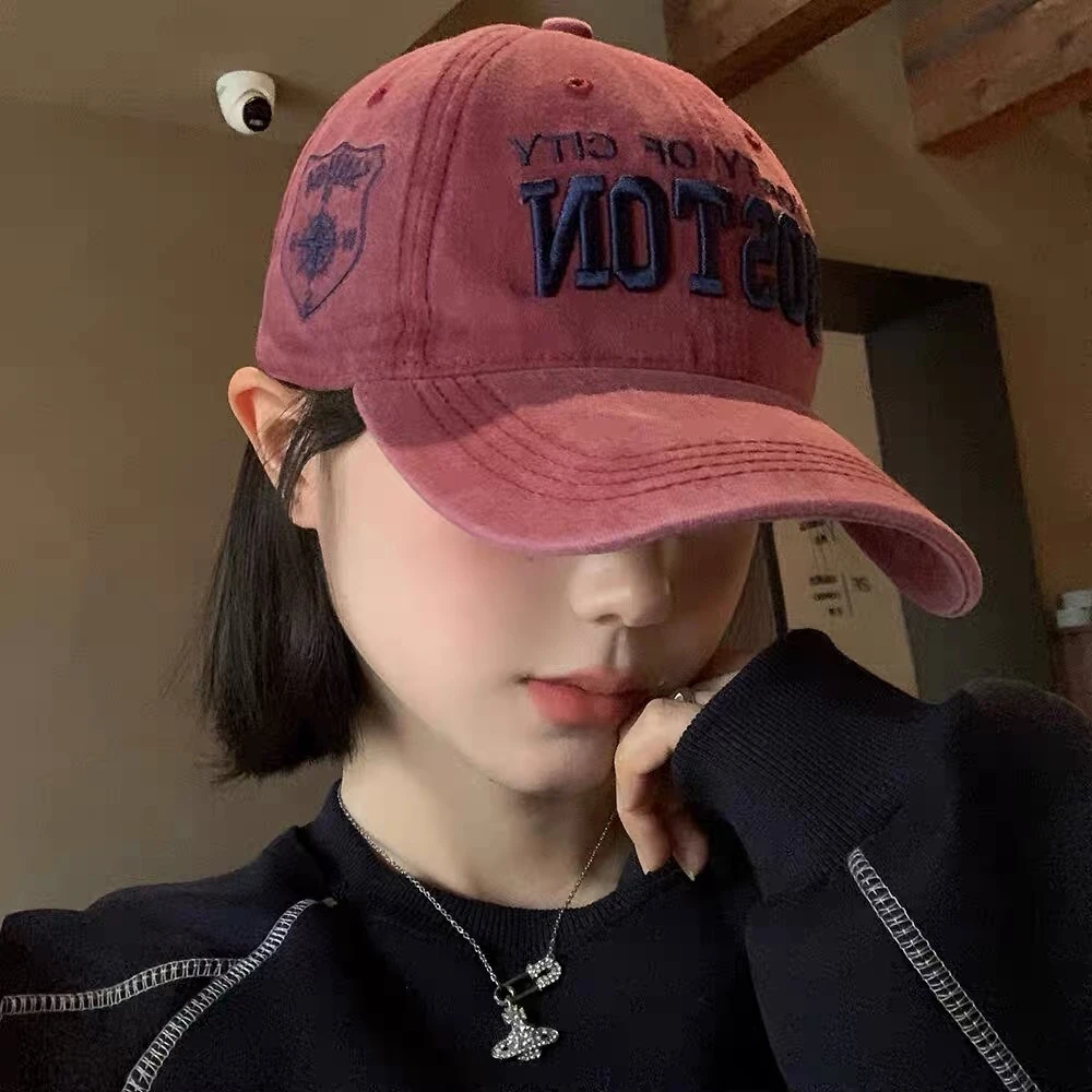 春夏美式复古水洗做旧拼接棒球帽男女韩版个性百搭潮流休闲鸭舌帽