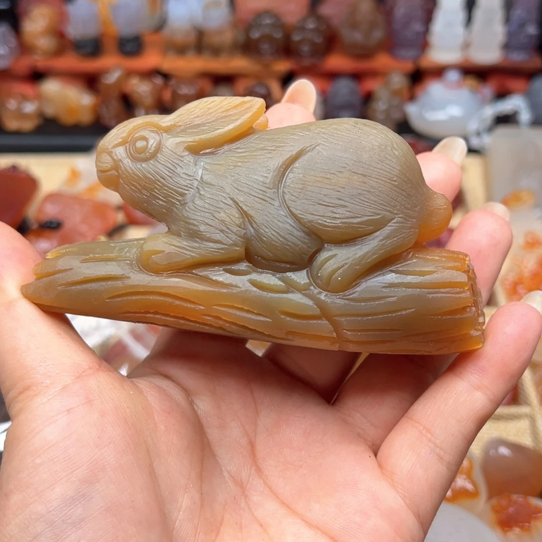 玛瑙/玉髓手玩件合金小*宝