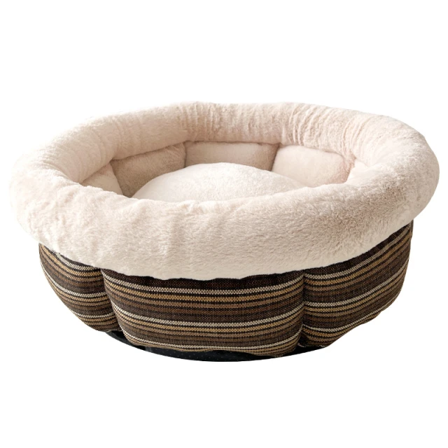 狗窝冬天保暖半封闭猫窝深度睡眠小型犬四季通用耐撕咬宠物床垫圆