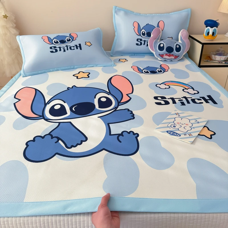 QYX2025新款A类凉感冰丝可爱印花凉席席子三件LM母婴