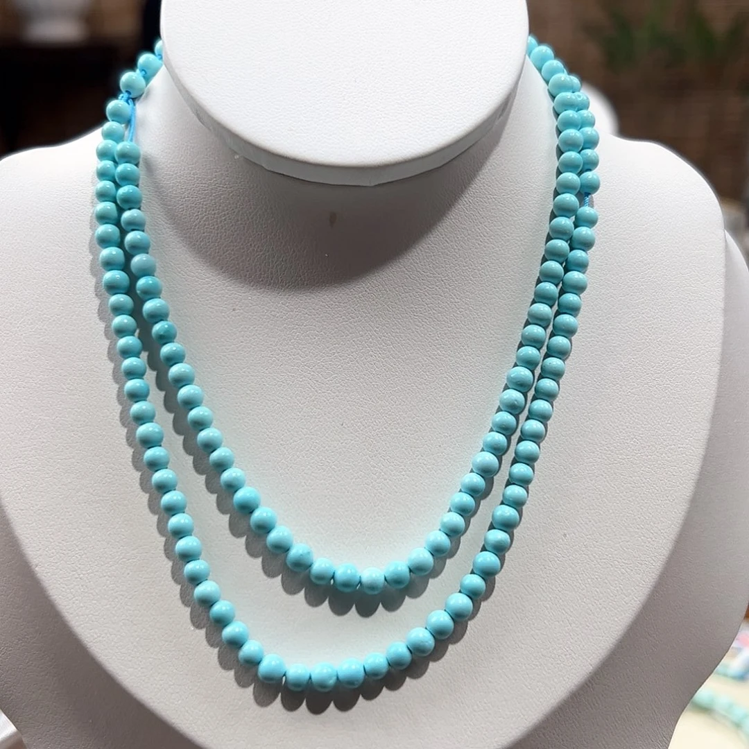 绿松石未镶嵌28圆珠108放漏卡4+