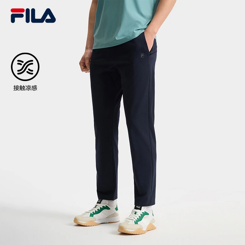 Fila/斐乐男款宽松户外舒适透气弹力针织直筒休闲裤F11M523603F