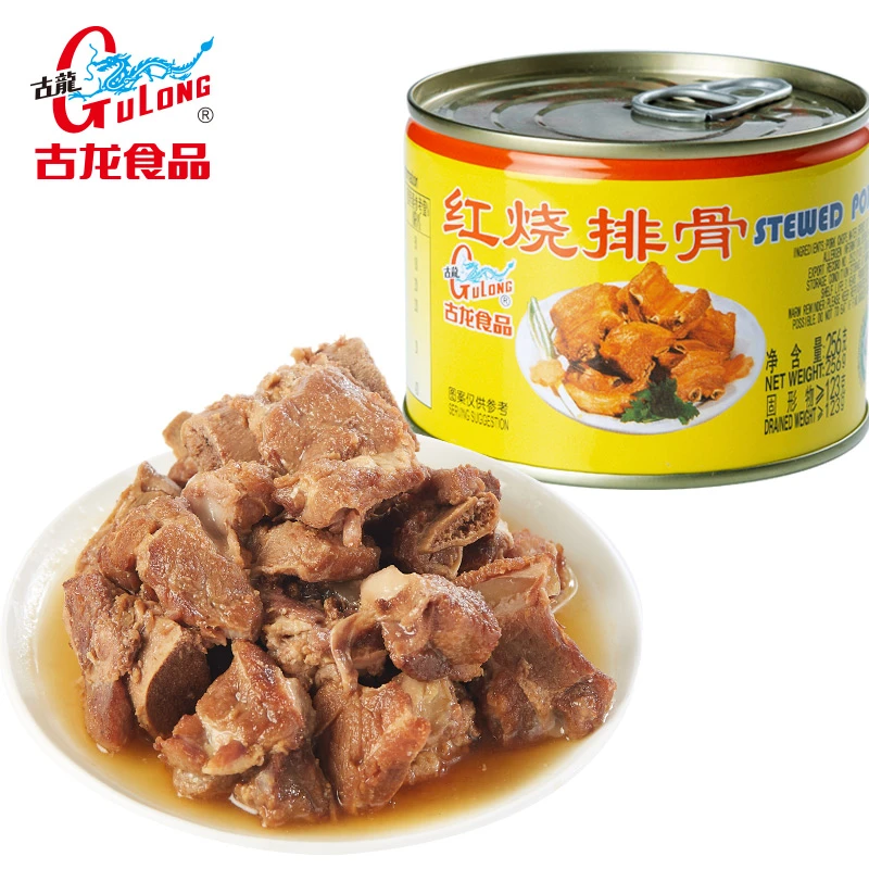 古龙 红烧排骨罐头速食排骨猪肉炒菜即食下饭菜256g