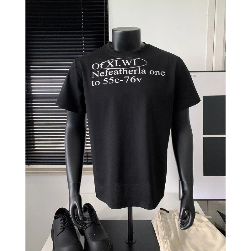 美式潮流重磅260克夏季正肩双纱圆领短袖T恤男装宽松半袖打底衫