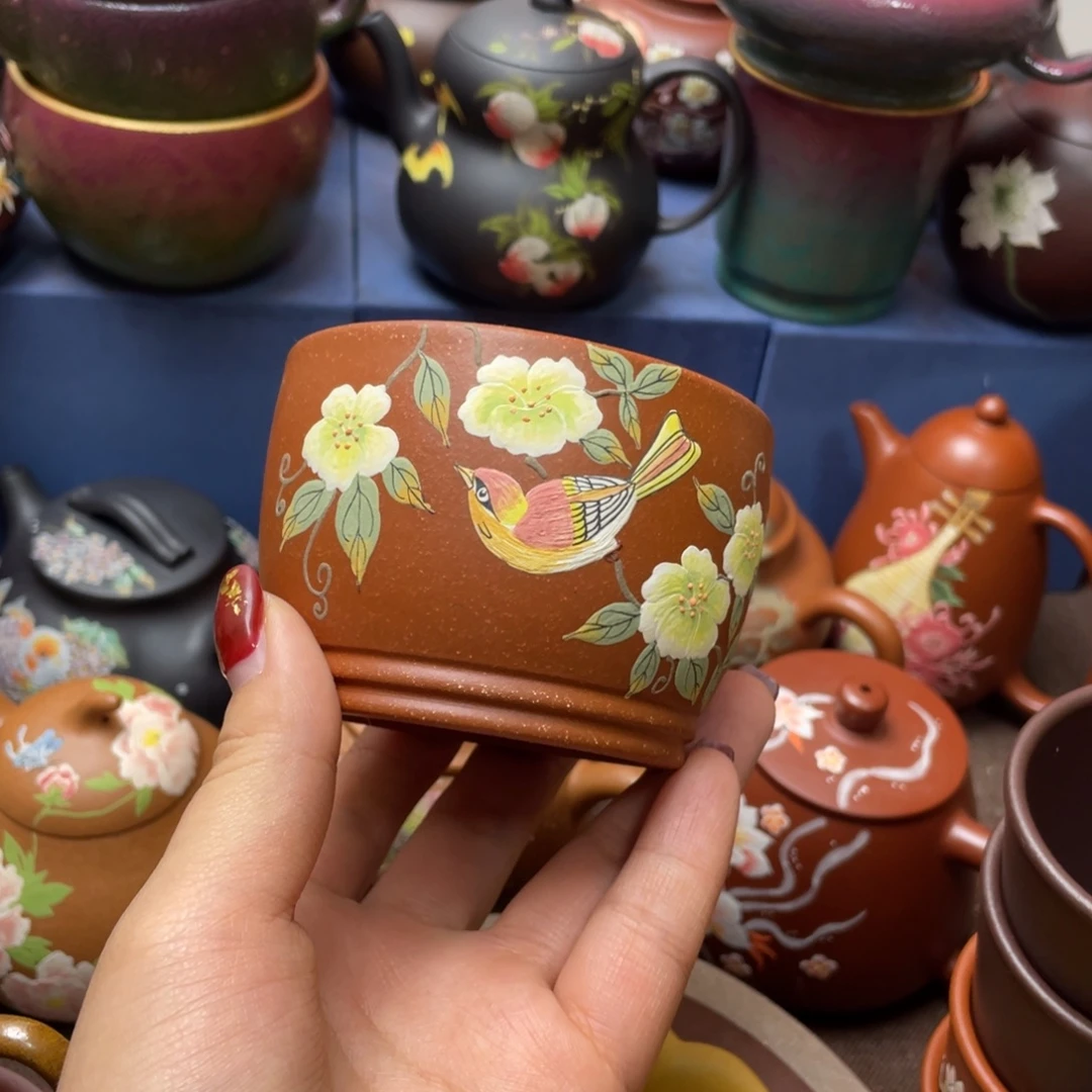 茶杯红泥紫砂主人杯170c