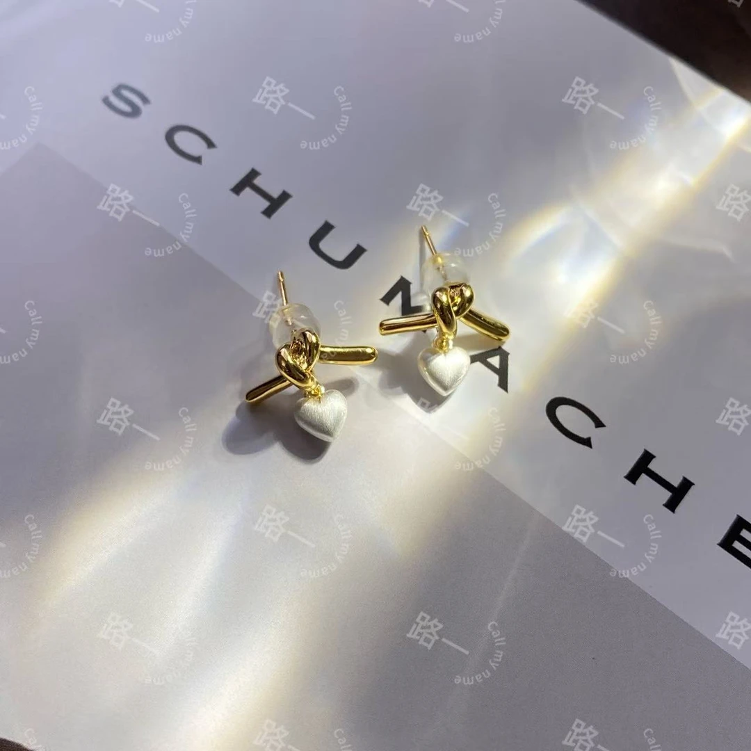 非金属仿珍珠耳饰 韩国代购. 爱心扭结耳钉