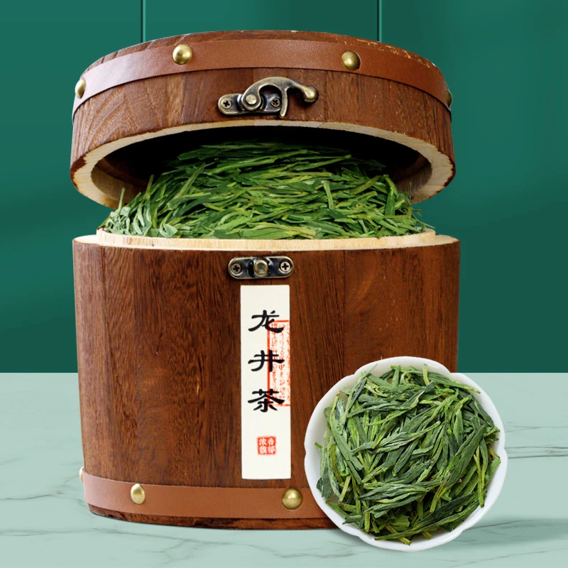 新茶明前龙井绿茶茶叶新茶春茶散装茶叶木桶装罐装袋装散装