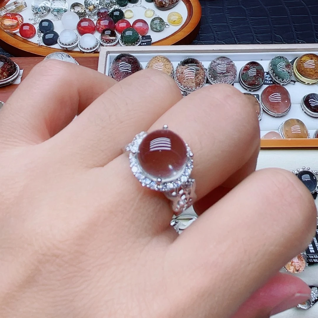 水晶戒指银S925镶嵌