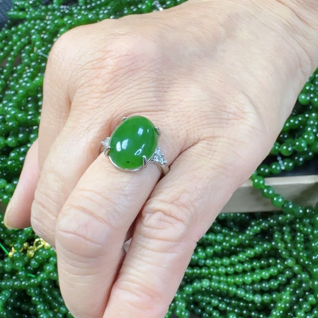 和田玉（碧玉）戒指合金