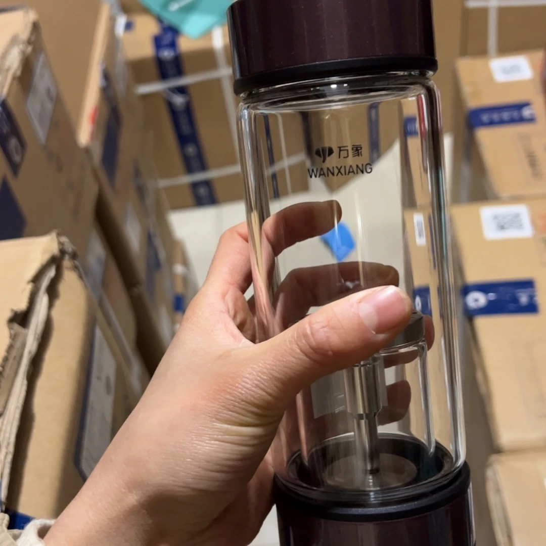 万象u158紫色单层烫手玻璃杯410杯套