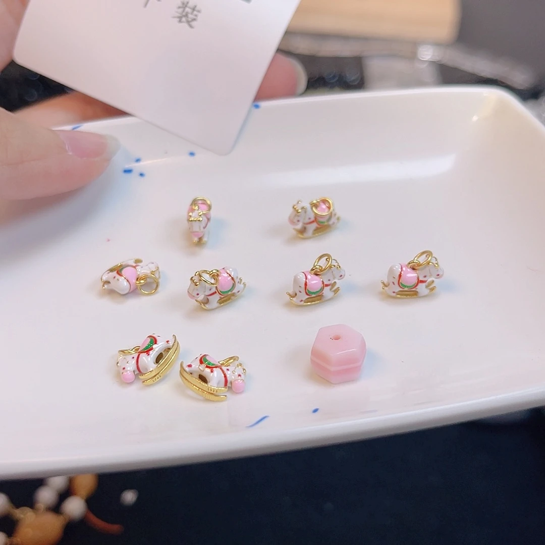 水晶珠宝半成品银S925镀金镶嵌151 。