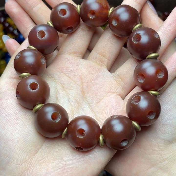 安***茶玛瑙/玉髓颈饰未镶嵌