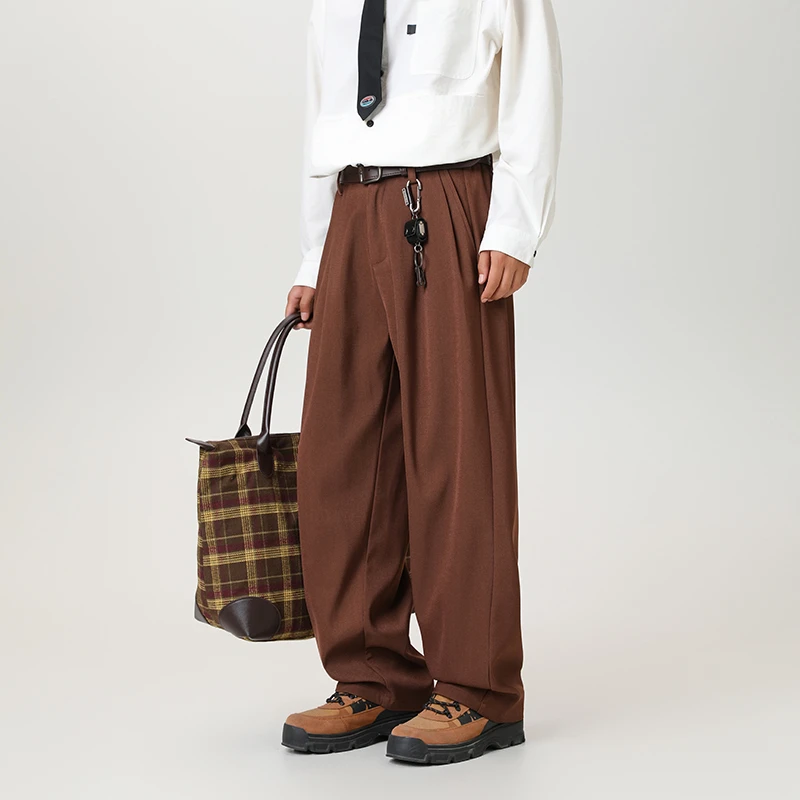 复古老钱风潮牌高街垂感直筒百搭潮流时尚宽松休闲西裤