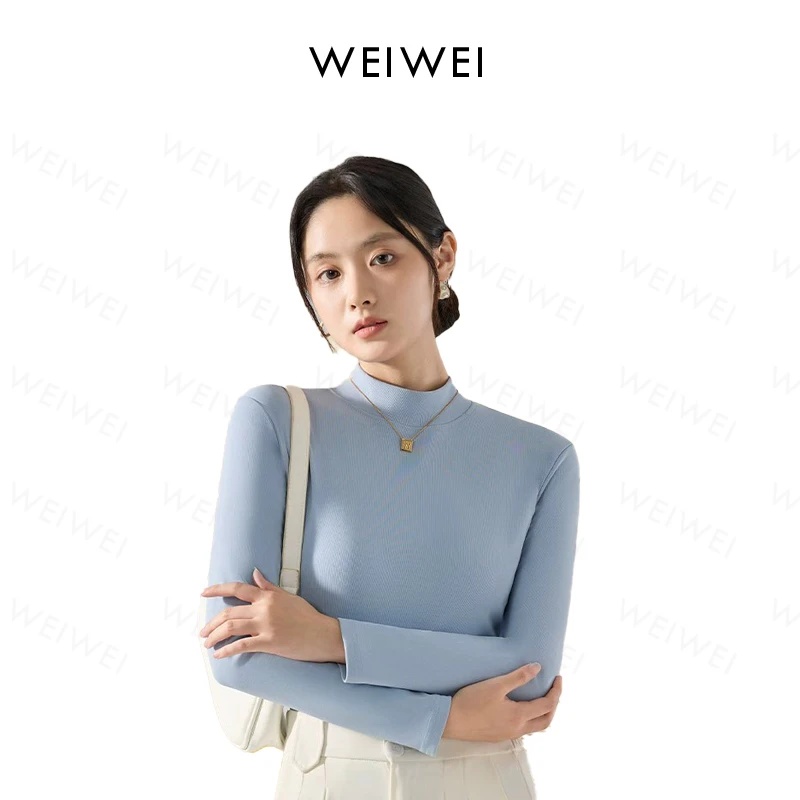 特价【运费险+现货】岚缈女款高弹螺纹加绒加厚半高领卫衣打底衫331