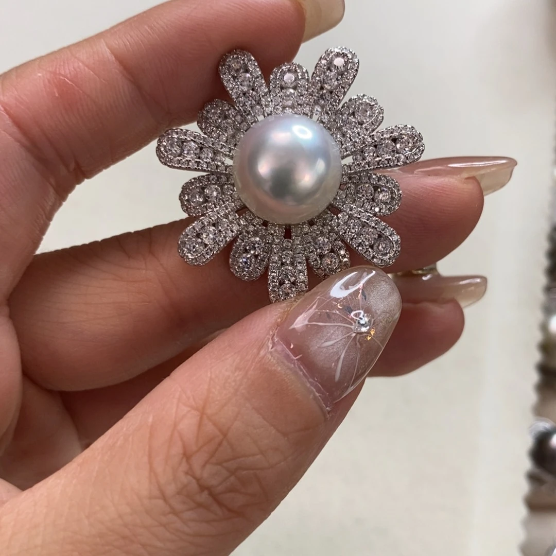 海水珍珠银S925镶嵌颈饰