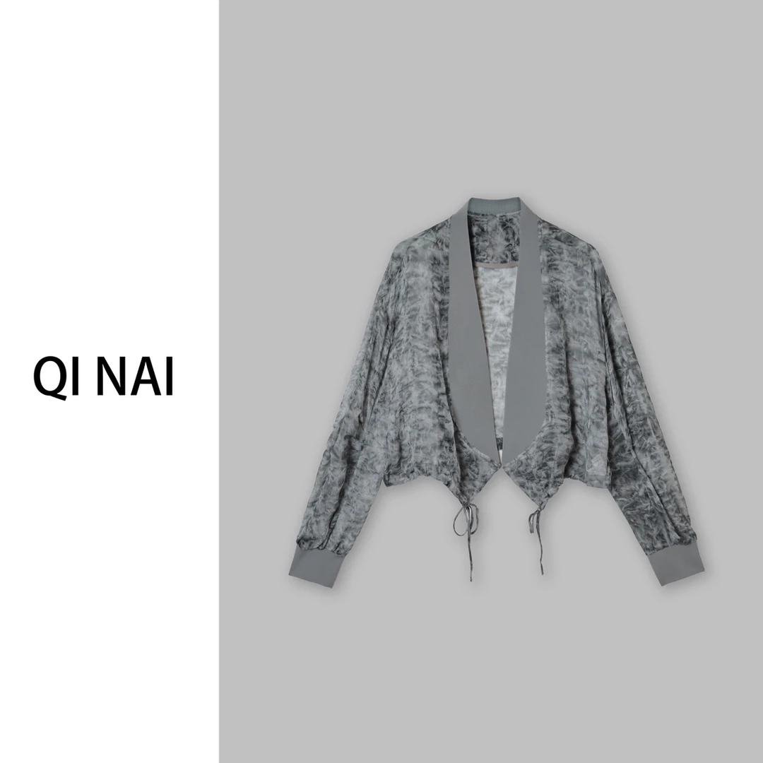 七奈推荐 【云雾】薄款防晒短外显瘦微透视上衣QN10890