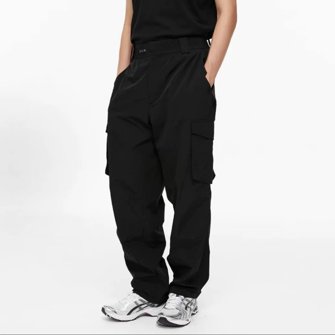 4-6【UNA】买手店潮牌男女同款纯色口袋中腰工装裤  MB02B