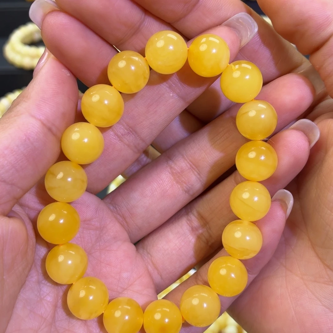 未镶嵌琥珀手链鸡油黄11➕