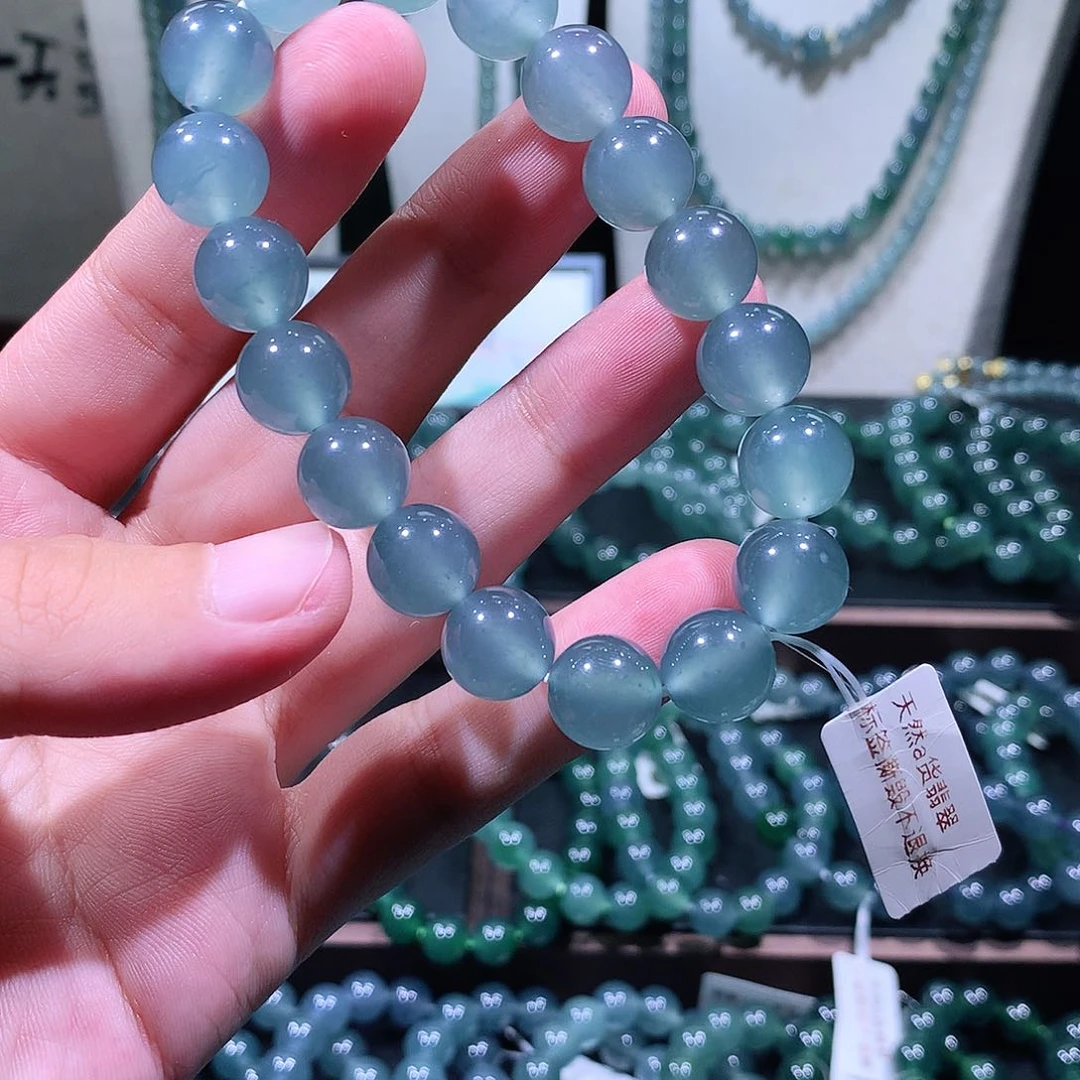 未镶嵌手链翡翠事**迁天然a货翡翠手串11.8