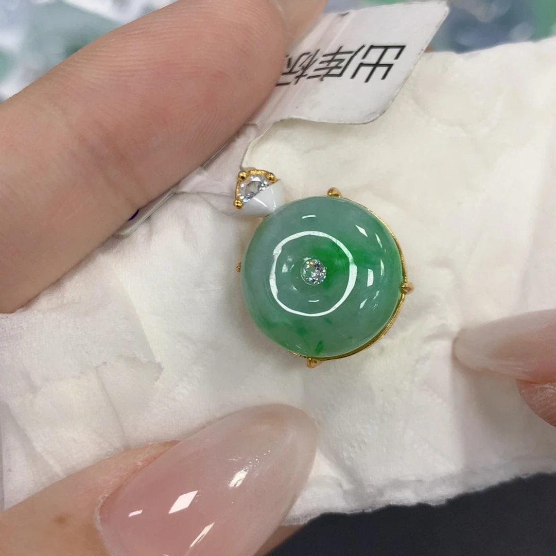 颈饰银S925镶嵌翡翠