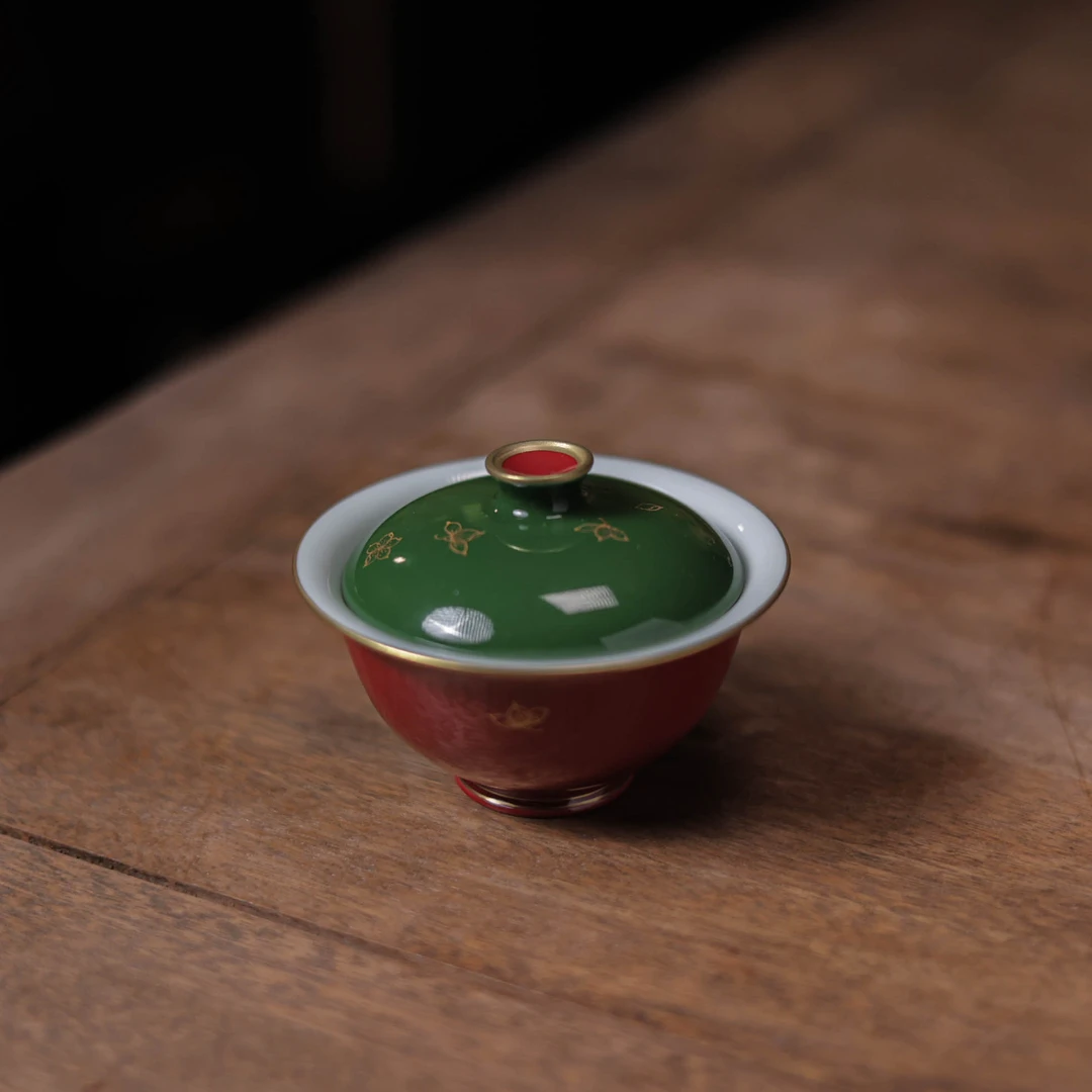 【悦生活】红肥绿瘦-华隐堂-盖碗-100ml（华隐S1061）