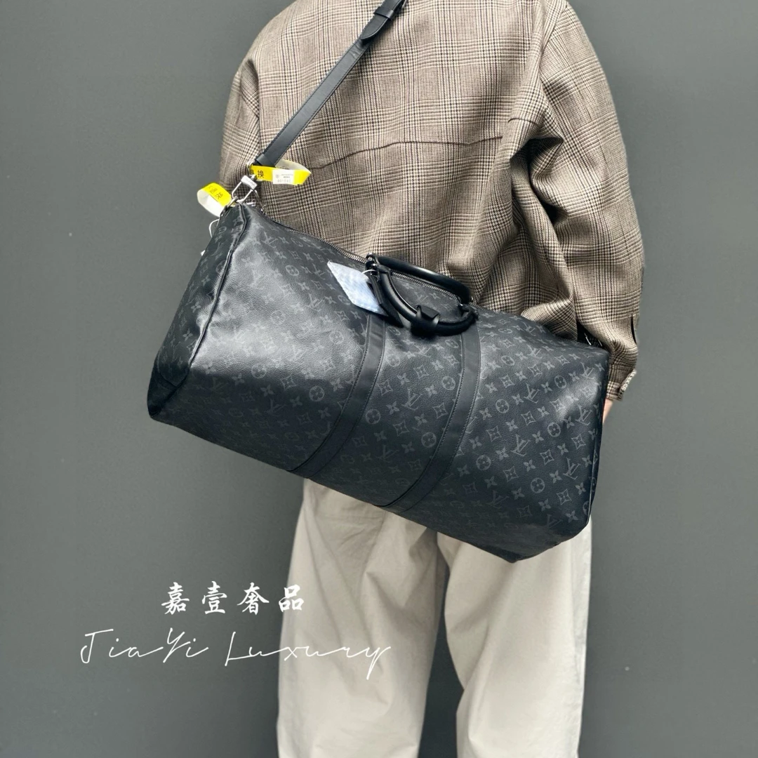 99新 LouisVuitton/路易威登 8003 keepall 55黑老花