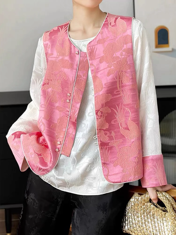 126新中式国风两面穿可穿精工包边工艺缎面马甲