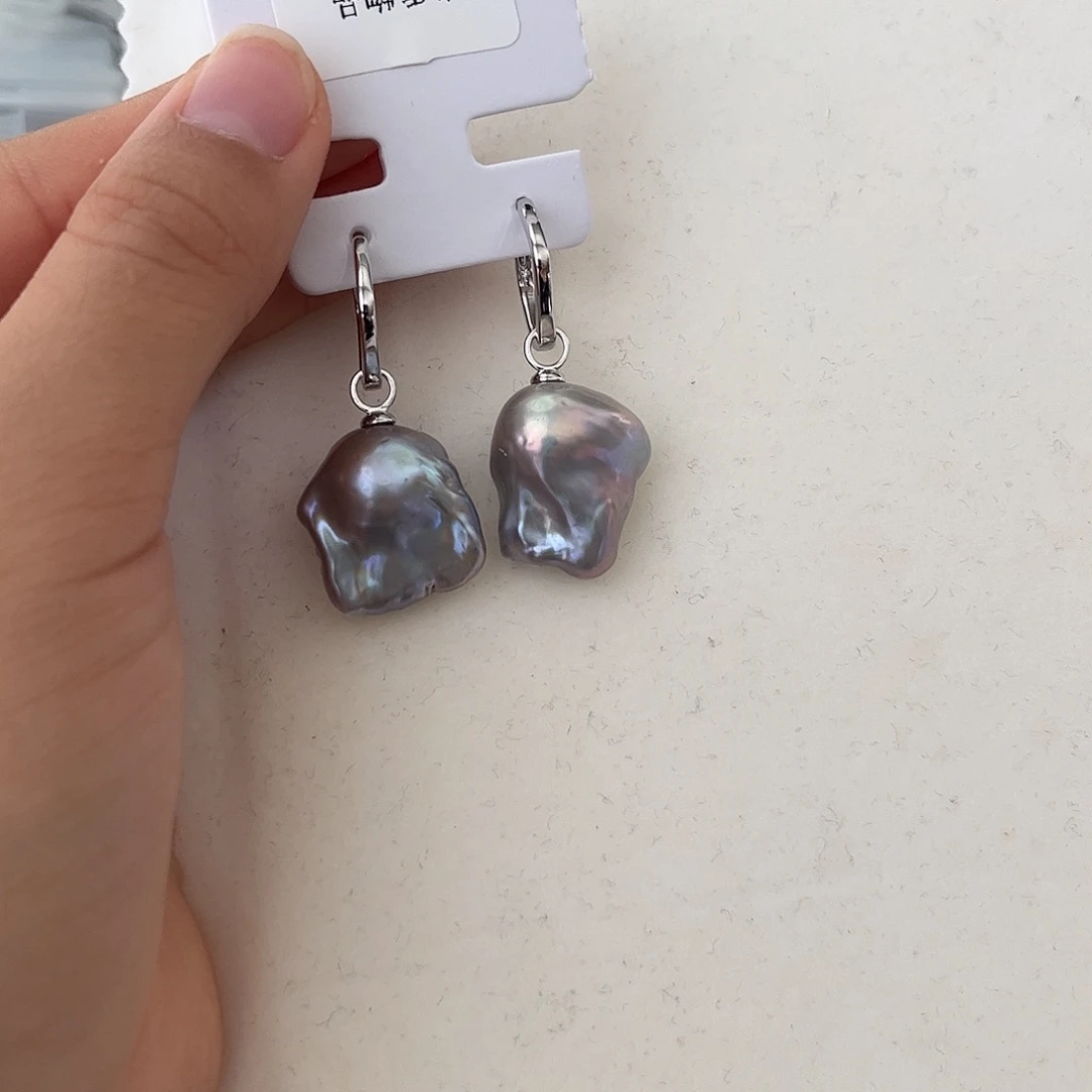 合金淡水珍珠耳饰