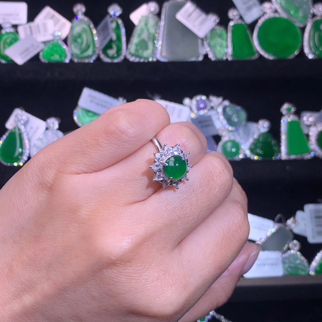 【闪购商品】银S925镶嵌戒指翡翠