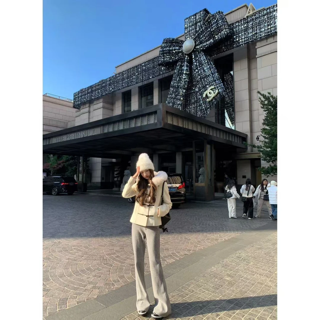 【盒子专享】高分比例          显瘦显高百搭喇叭长裤