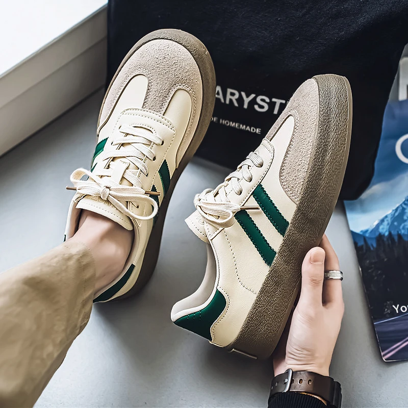 【明星同款】厚底德训鞋男士秋新款复古休闲运动小白鞋轻便潮鞋男鞋