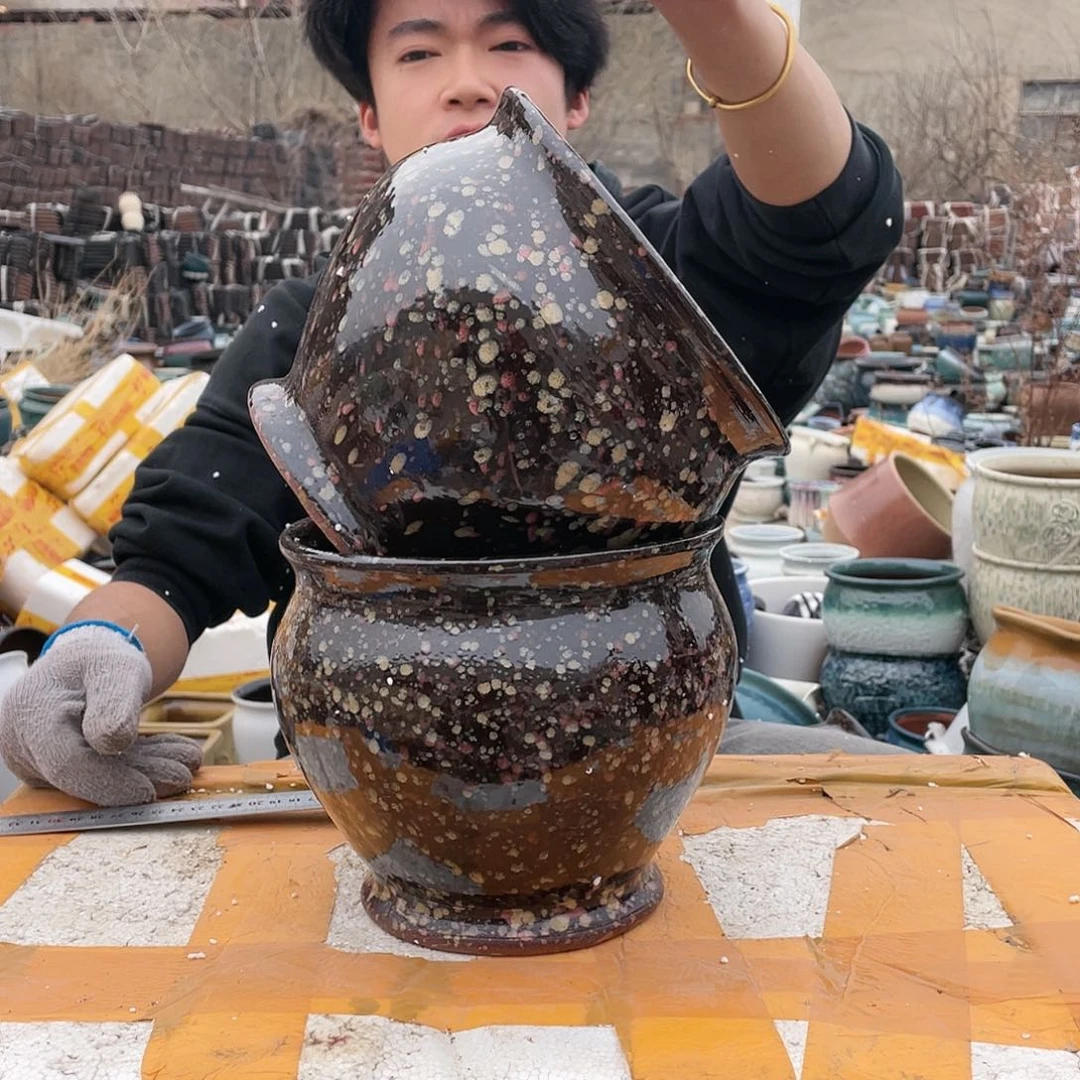 无铅玻璃宜兴紫砂花盆