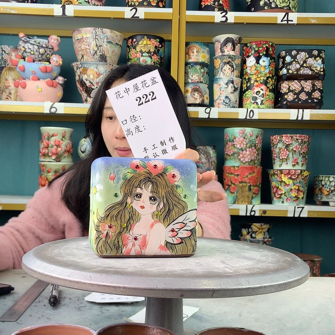 陶景德镇手工花盆222