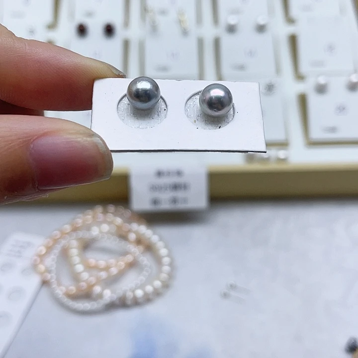 海水珍珠耳饰银S925镶嵌?*、