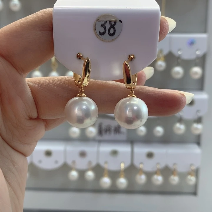 淡水珍珠耳饰银S925镶嵌?**?